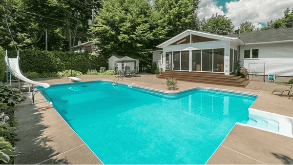 A backyard swimming pool.