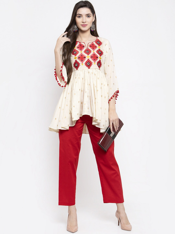 Red Tunic Top for Women