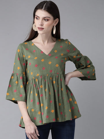 Green Tunic Top