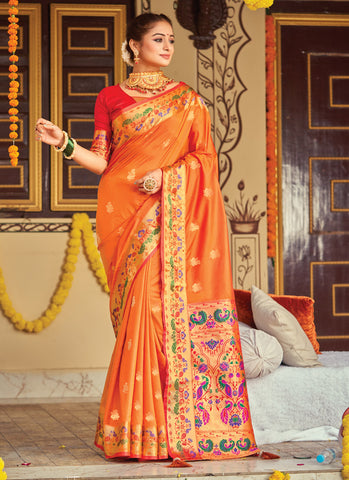 orange saree