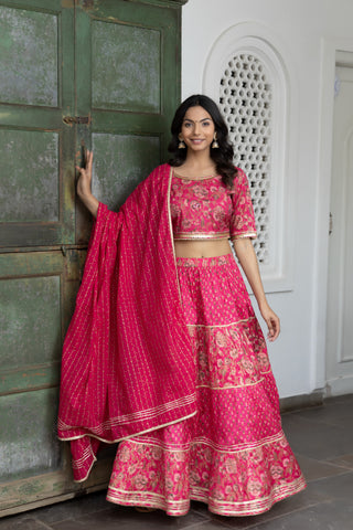 Women's Lehenga - Magenta Pink Lehenga