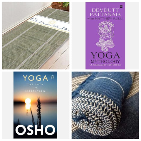 yoga mats and books