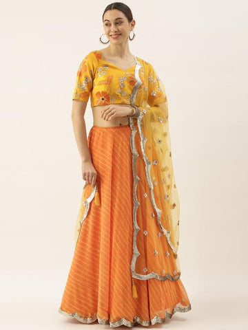 orange-silk-lehariya-print-fully-stitched-lehenga-blouse-with-dupatta