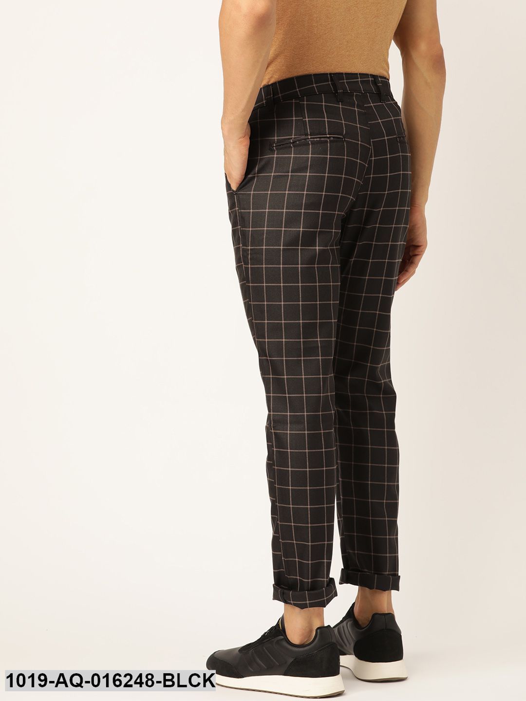 Peter England Casual Trousers  Buy Peter England Men Black Check Slim Fit Casual  Trousers Online  Nykaa Fashion