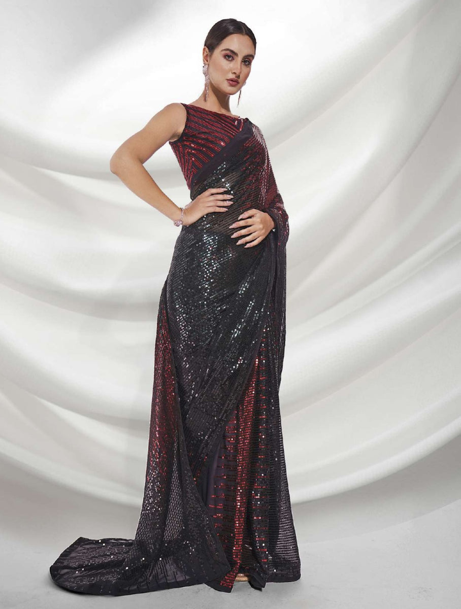 Women's Red Designer Saree Collection - Dwija Fashion – Trendia