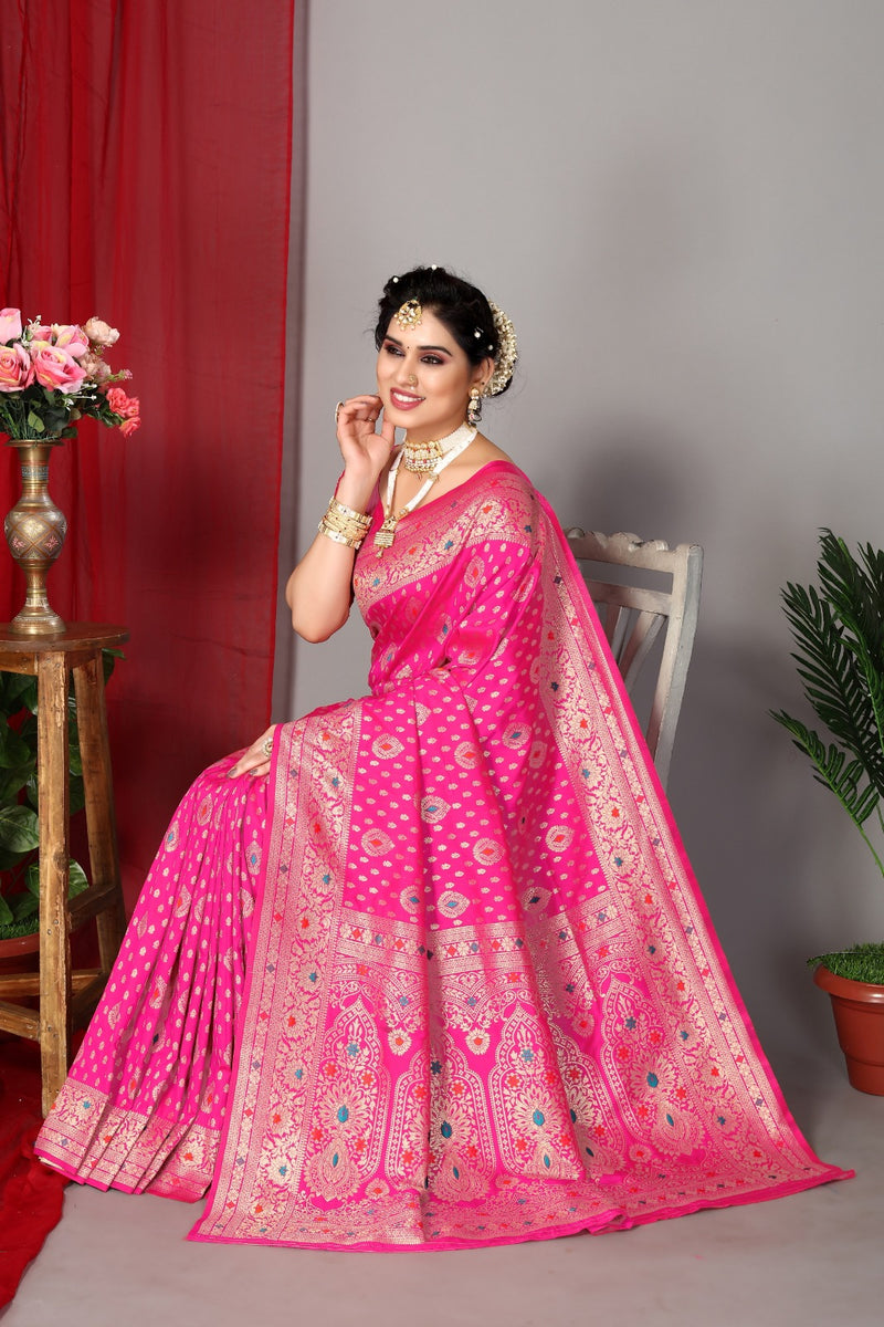 Women's Pink Designer Saree Collection - Dwija Fashion – Trendia
