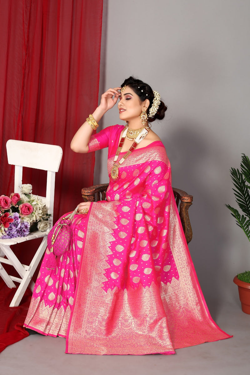 Women's Pink Designer Saree Collection - Dwija Fashion – Trendia