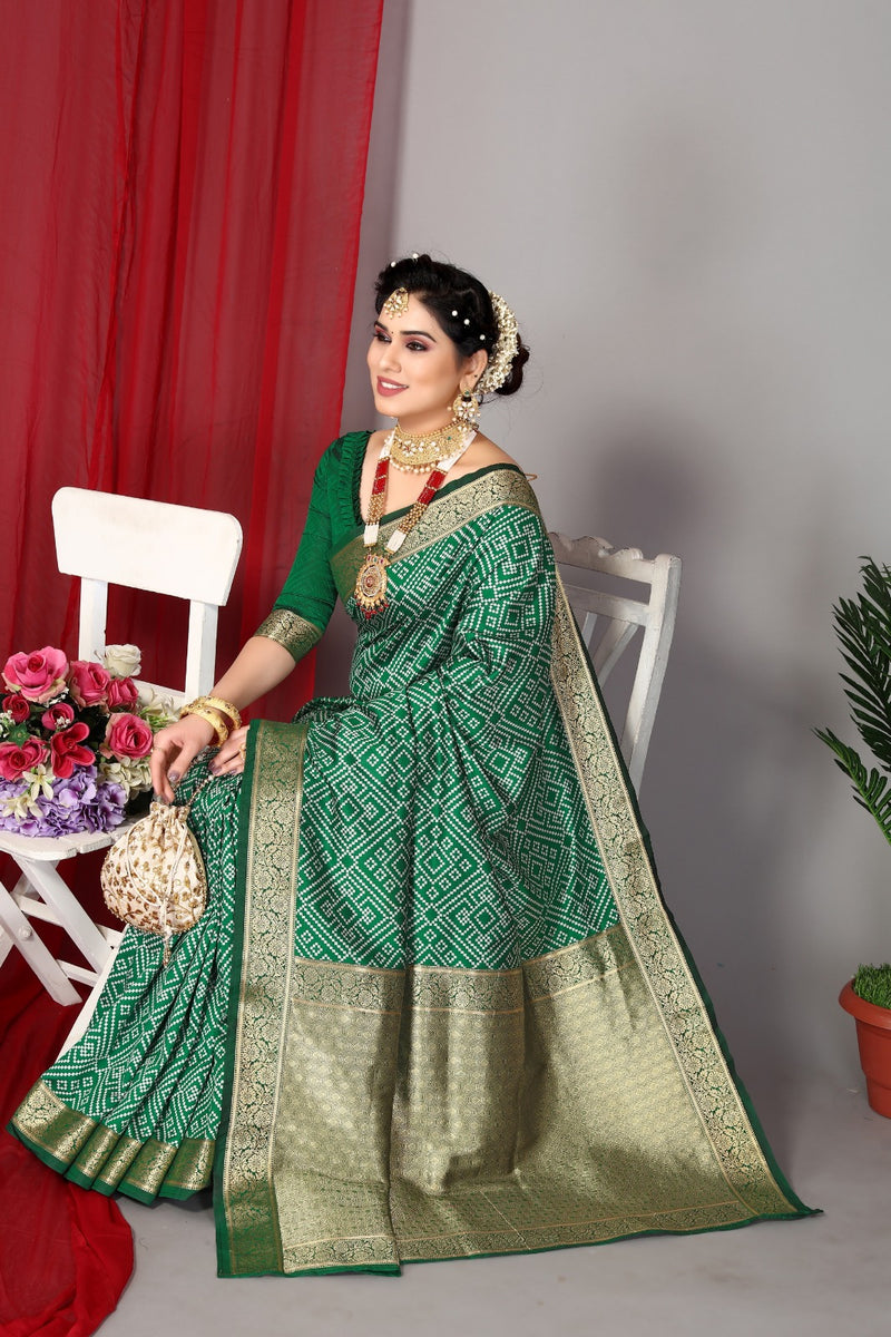 Women's Green Designer Saree Collection - Dwija Fashion – Trendia