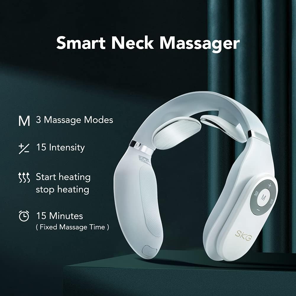 SKG K6 Neck Massager for Neck Pain Relief, Intelligent Cordless Neck R