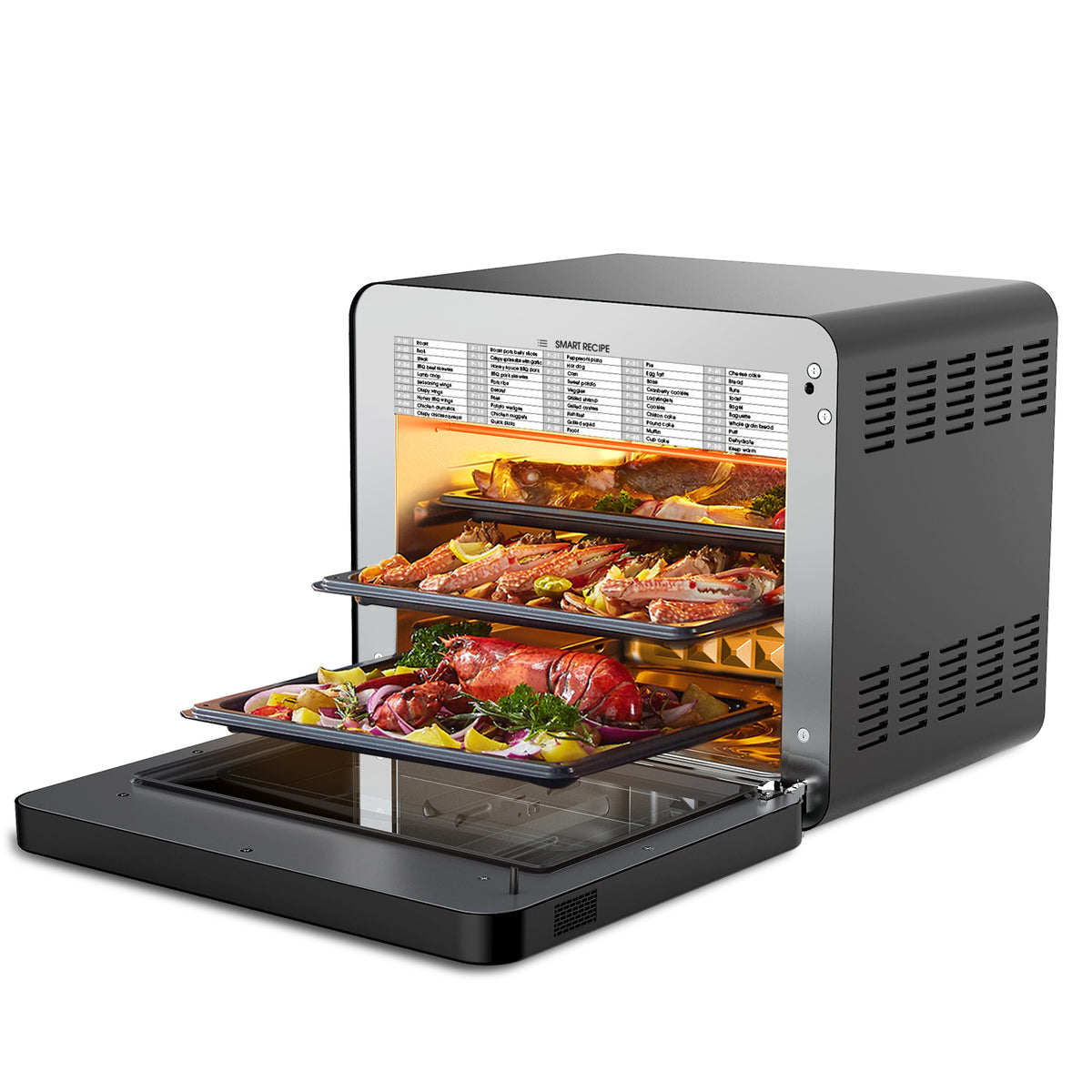 Air Fryer Toaster Oven, Compact Small Convection Oven Countertop For Fries,  Chicken, Pizza, Cake, Bread, Muffin, Steak, 19QT With 4 Accessories, 33