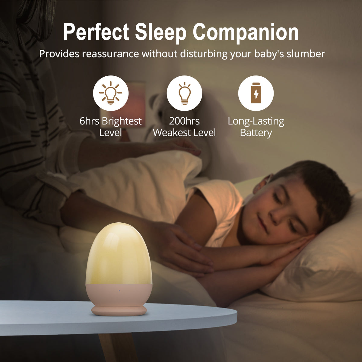 Night Light for Kids, Baby Night Light with 8 Color Changing Mode & Di