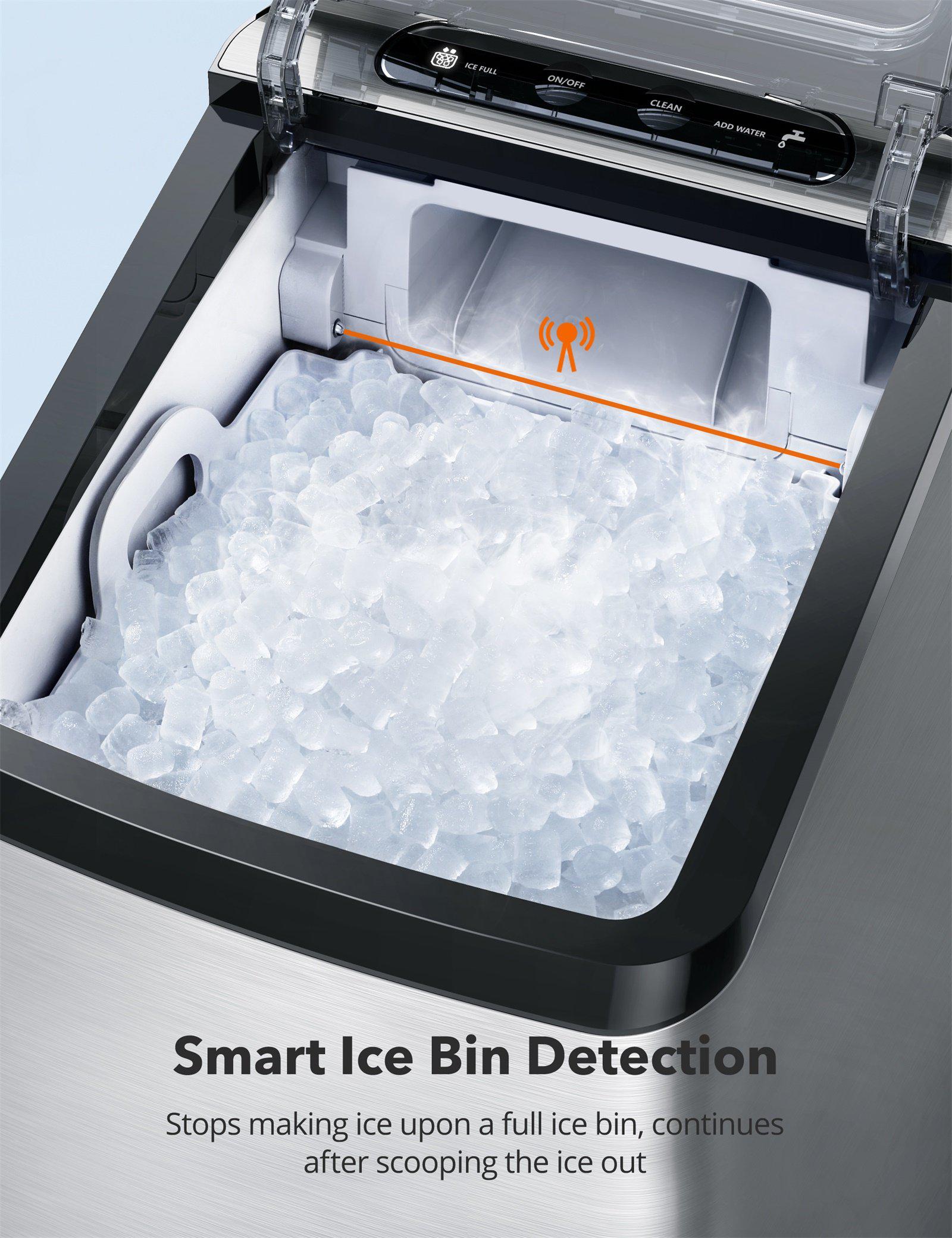 Nugget Ice Maker for Countertop, with 3.3lb Ice Bin and Scoop for Home â TaoTronics