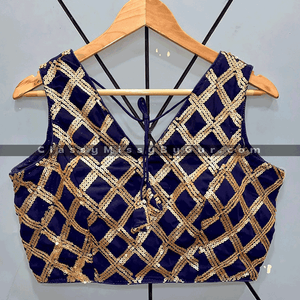 Buy Readymade Blouse. Designer Heavy Fantom Silk Blouse With Codding Coin  and 12 Wire Golden Thread and Aari Work for Women Online in India 