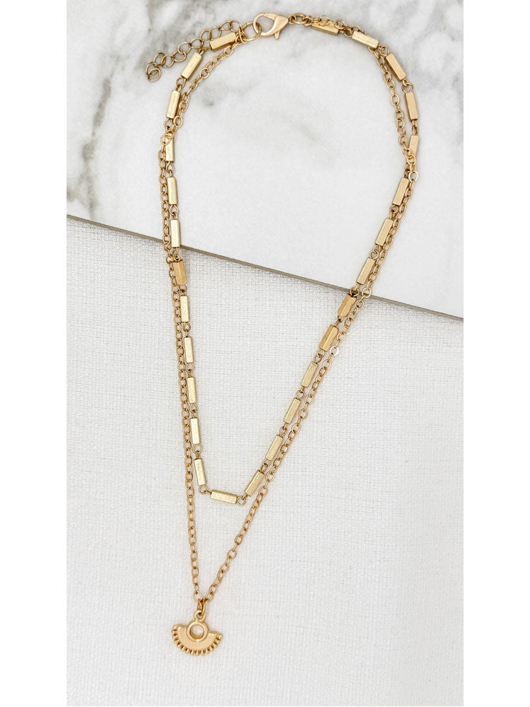 Image of Envy Two Chain Short Gold Necklace