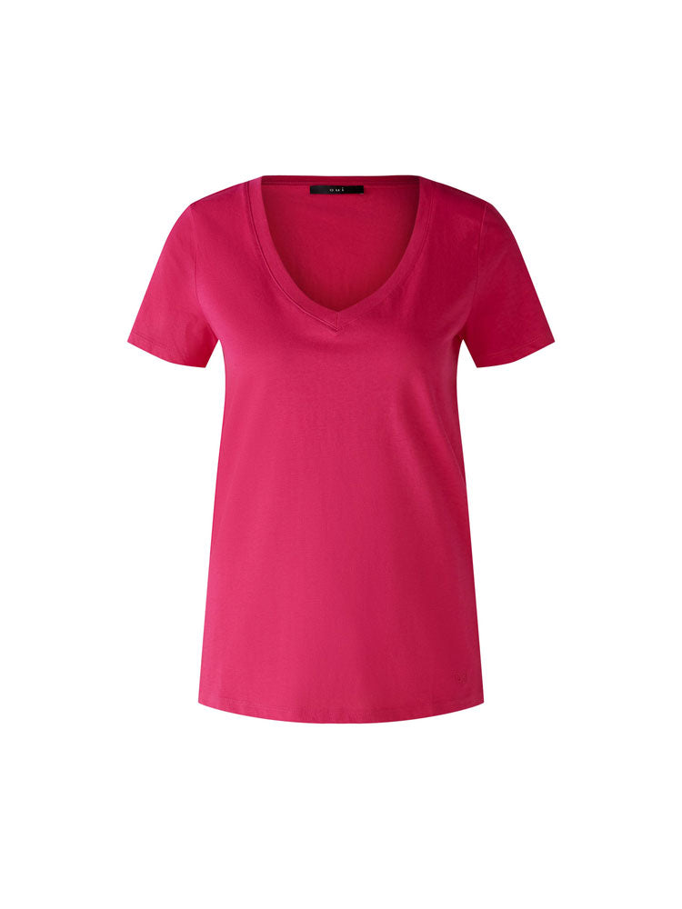 Image of Oui Carli Cotton T-Shirt Pink