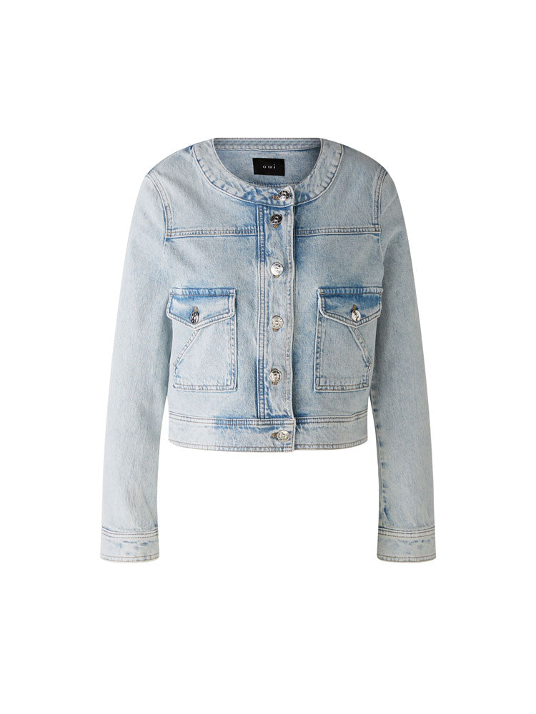 Image of Oui Jacket Blue Denim