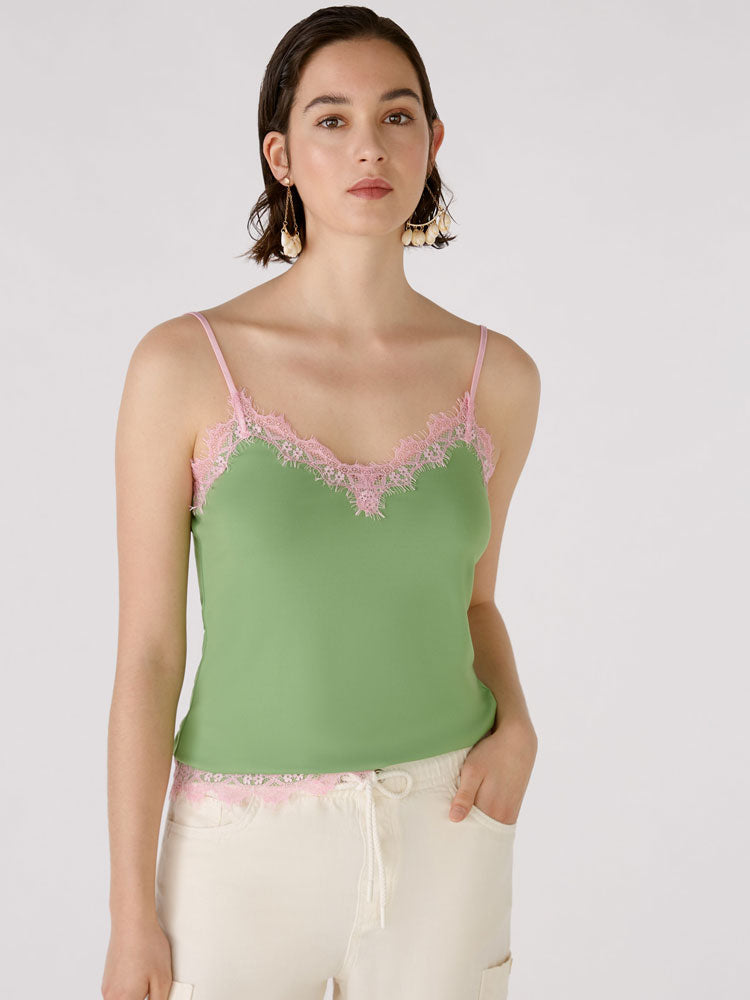 Image of Oui Cami Green & Pink