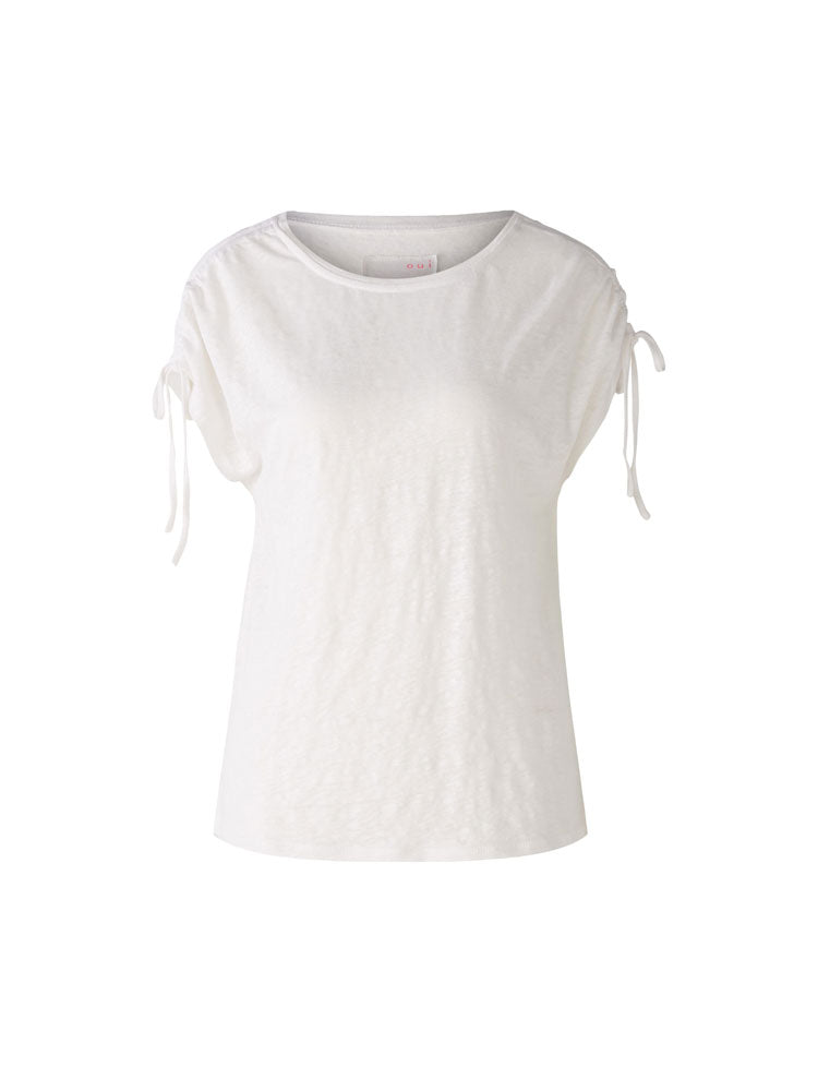 Image of Oui Linen T-Shirt White