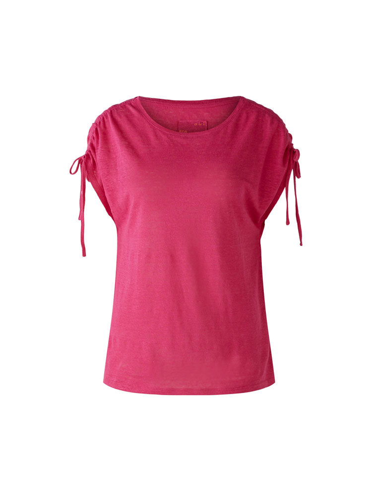 Image of Oui Linen T-Shirt in Pink