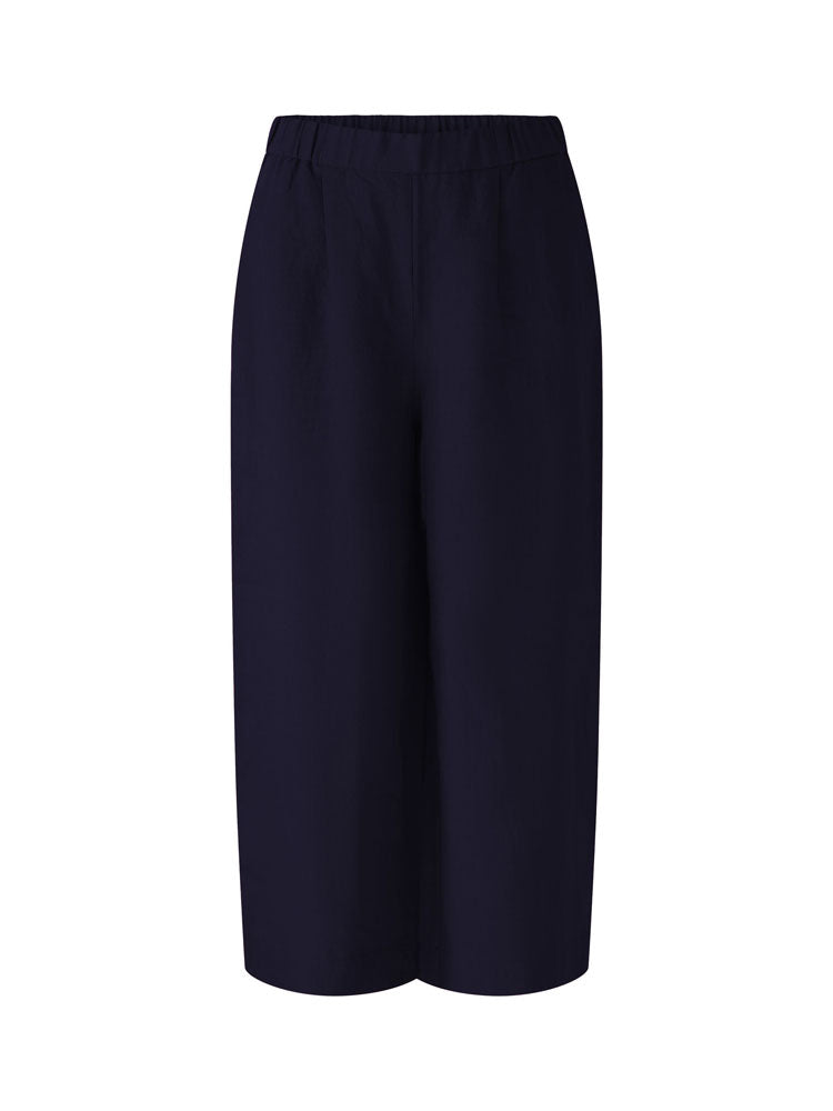 Image of Oui Linen Trouser Navy