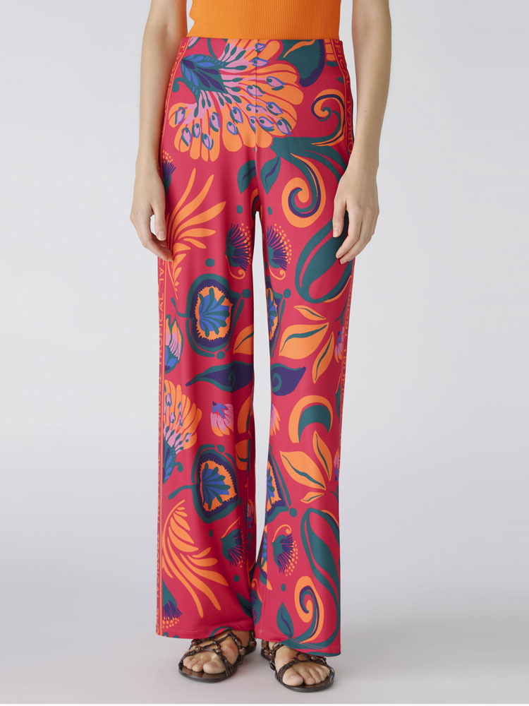 Image of Oui Trousers Pink & Orange