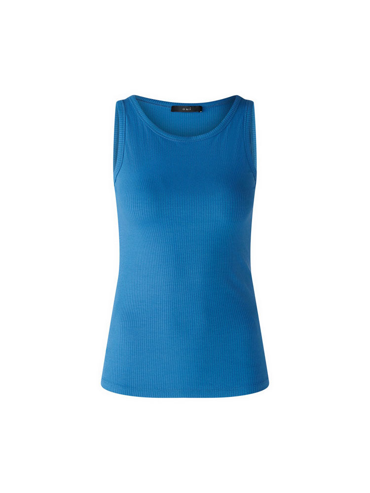 Image of Oui Filiz Vest Top Cobalt