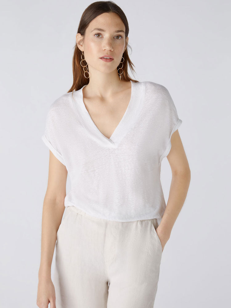 Image of Oui Linen Top Optic White