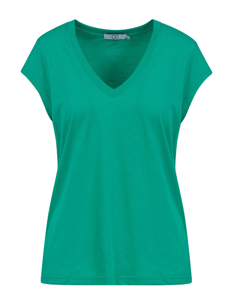 Image of CC Heart V-Neck T-Shirt Clover Green