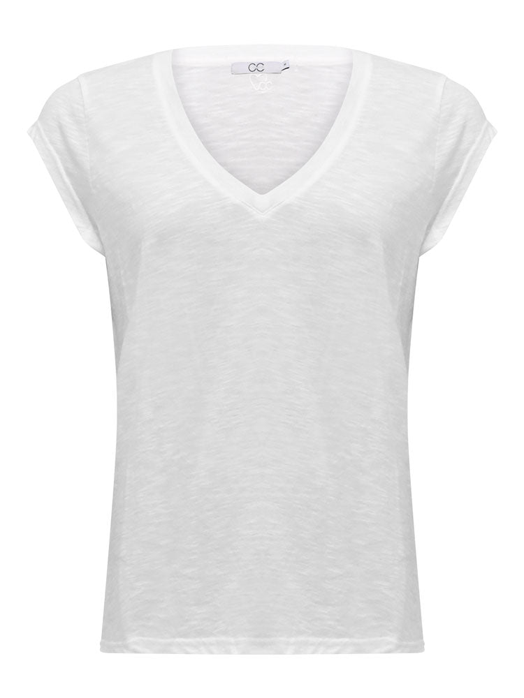 Image of CC Heart V-Neck T-Shirt White