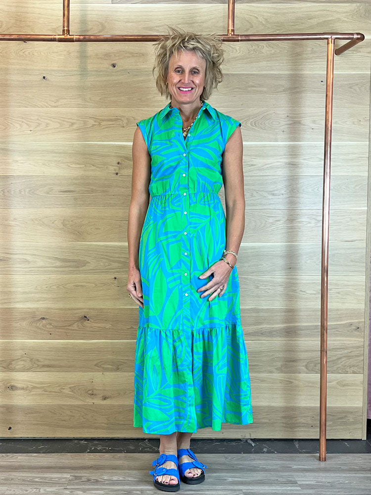 Image of Emme Marella Timbro Dress Turquoise