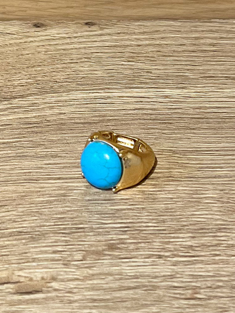 Image of Envy Elasticated Turquoise Stone Ring