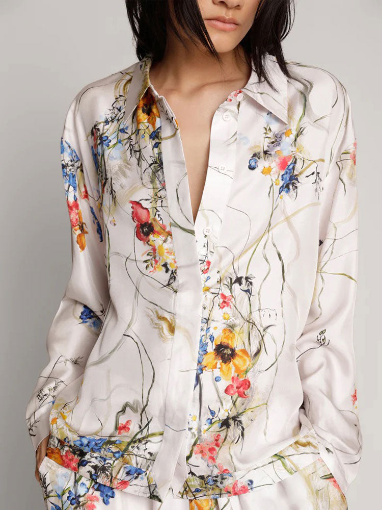 Image of Munthe Aseia Silk Shirt Cream