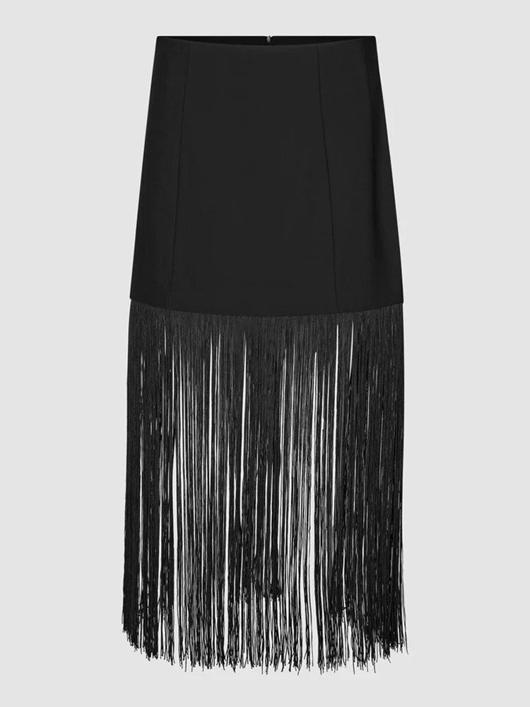 Image of Second Female Fringe Skirt Black