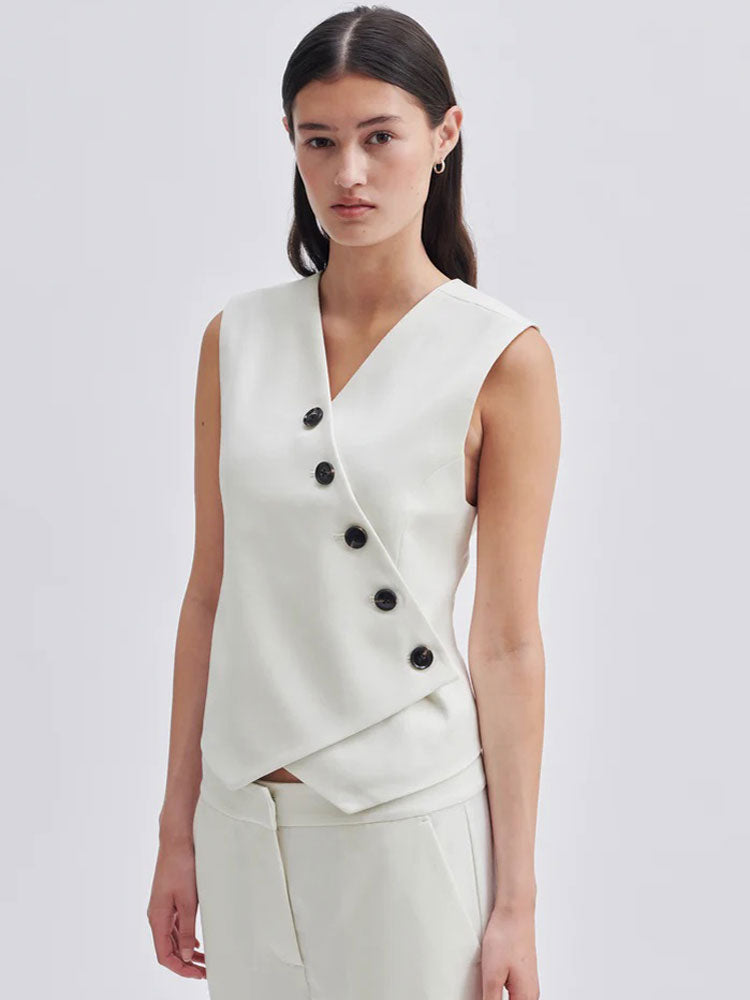 Image of Second Female Kaleem Waistcoat White