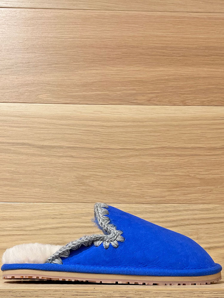 Image of Mou Eskimo Stitch Slippers Blue