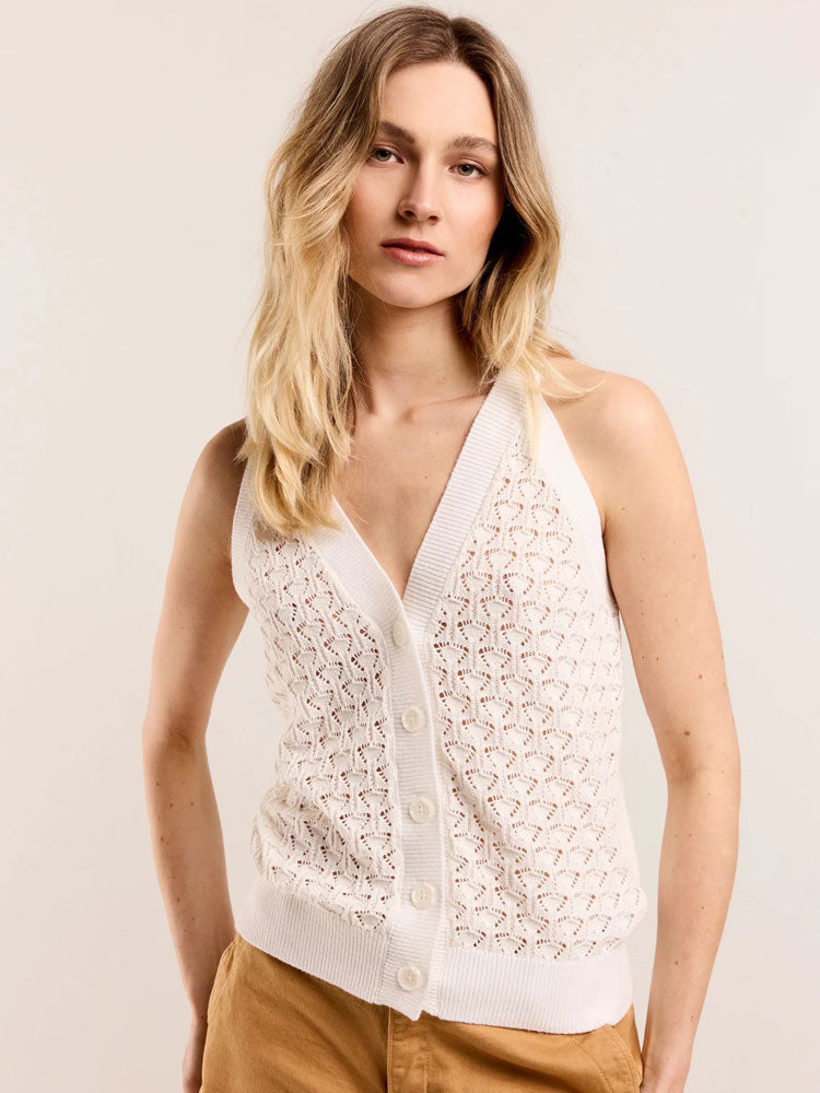 Image of Summum Crochet Top Off White