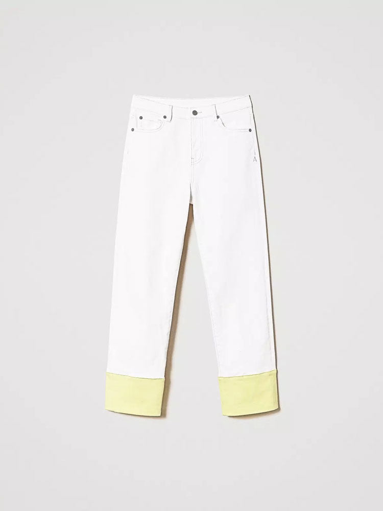 Image of Twinset Jeans with Contrast Hem