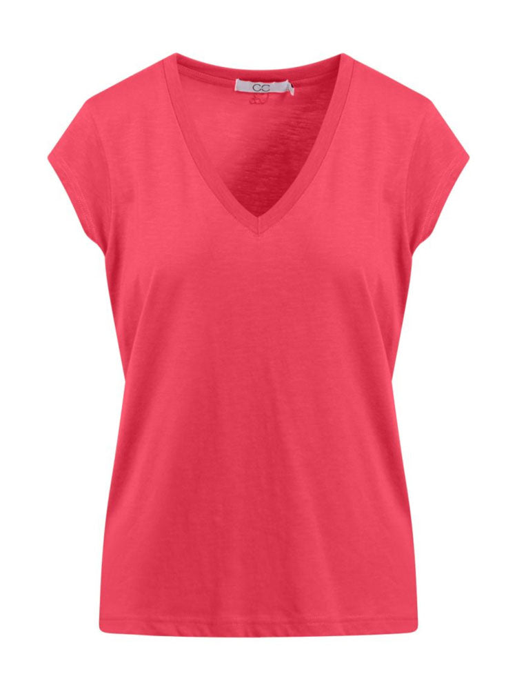Image of CC Heart V-Neck T-Shirt Pink