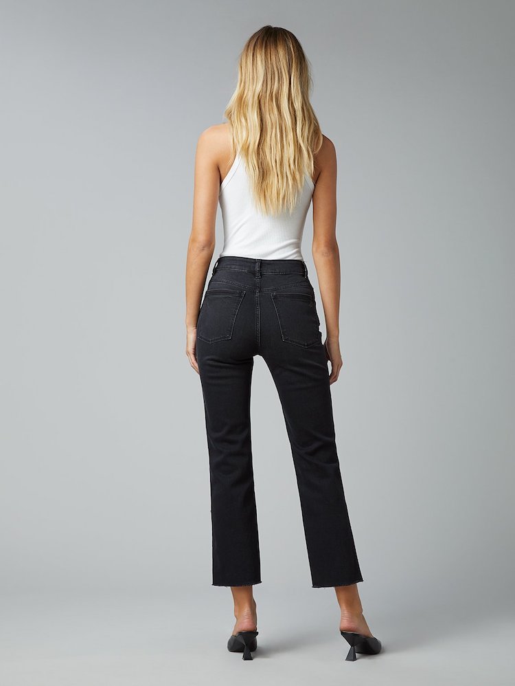 DL1961 Patti Straight High Rise Vintage Ankle Jeans Black - Renee's