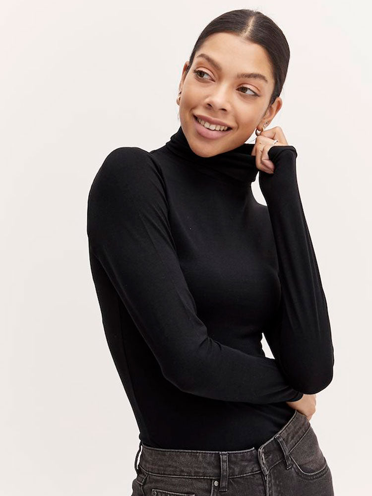 Image of B Young Pamila Roll Neck Black