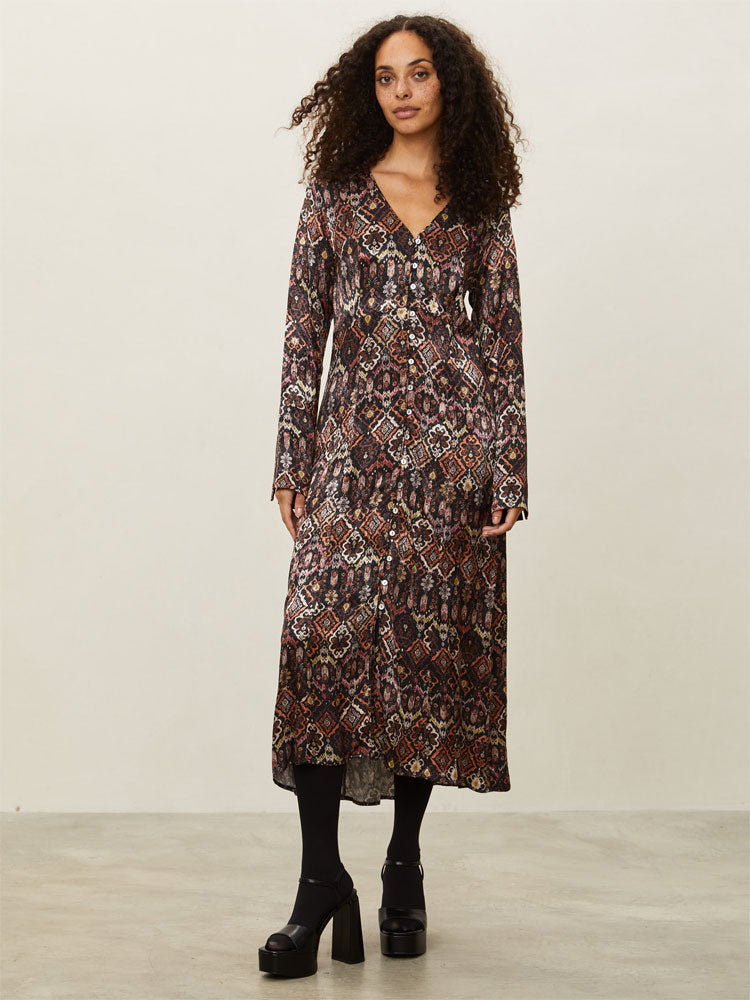 Odd Molly Susanna Long Dress Deep Asphalt - Renee’s