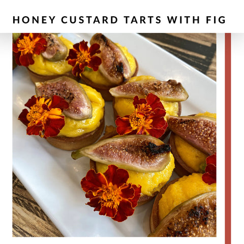 Housemade Honey Custard Tart with Fig at Poppy's Verandah Cafe