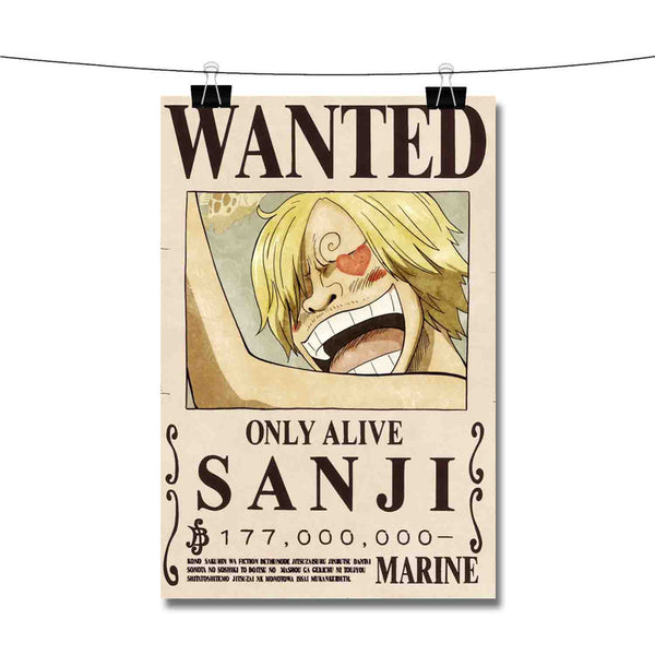 Sanji Wanted Poster Wall Decor Twentyonefox