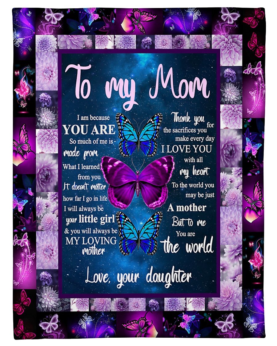 To My Mom Butterfly Blanket Mothers Day Gifts Custom Blanket Perso Teshuscom Graphic Tee And More