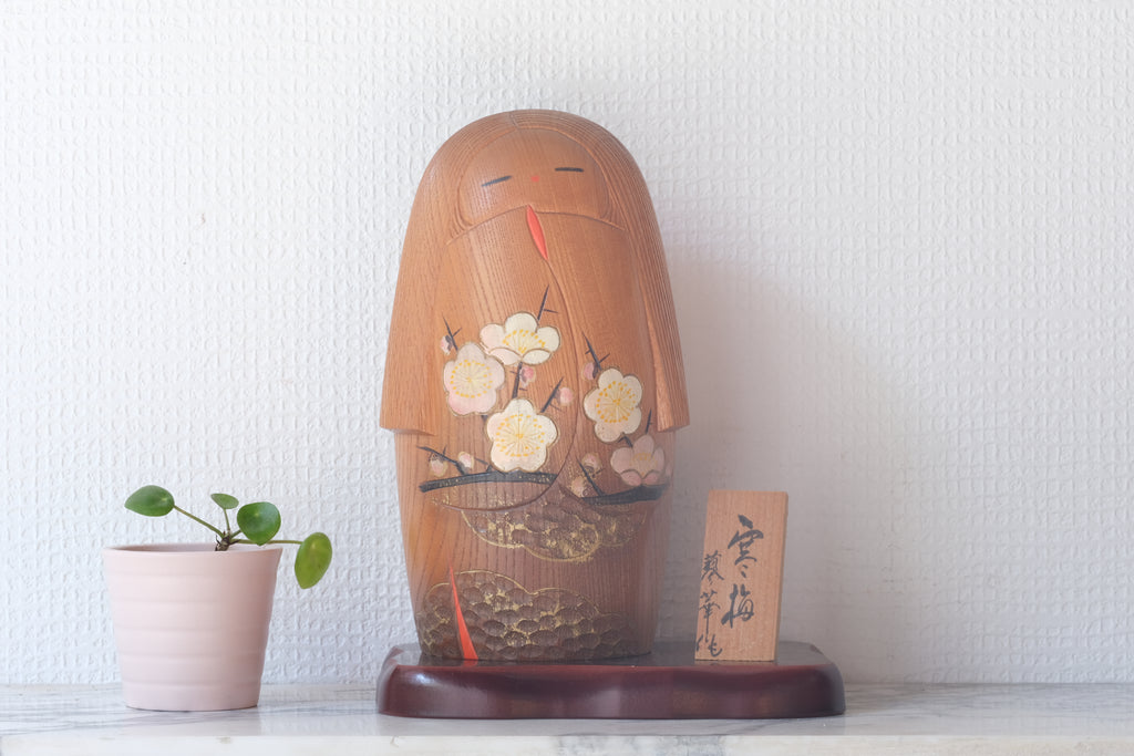 Exclusive Vintage Sosaku Kokeshi by Aoki Ryoka 青木蓼華 (1931 