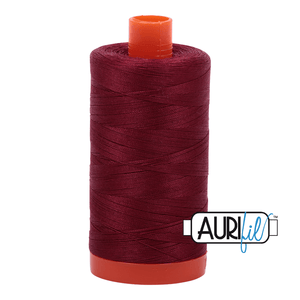 Aurifil Cotton Thread - 50's Weight - 1300 metres - Dark Carmine Red (2460)