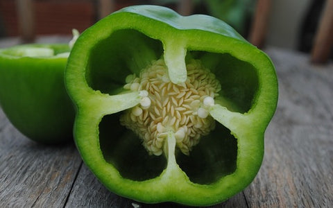 Crunchy green bell pepper