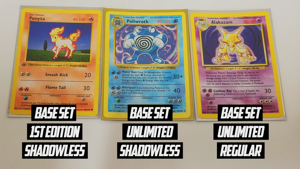 Base Set Shadowless Unlimited 1st Edition Differences