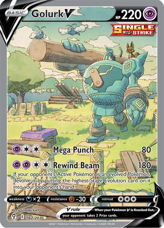 Golurk V #182 Alternate Art Evolving Skies