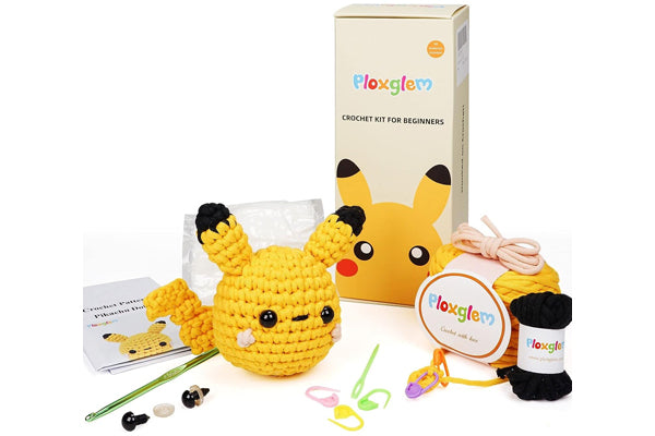 Ploxglem Beginner Pika Doll Crochet Kit for Adults and Kids